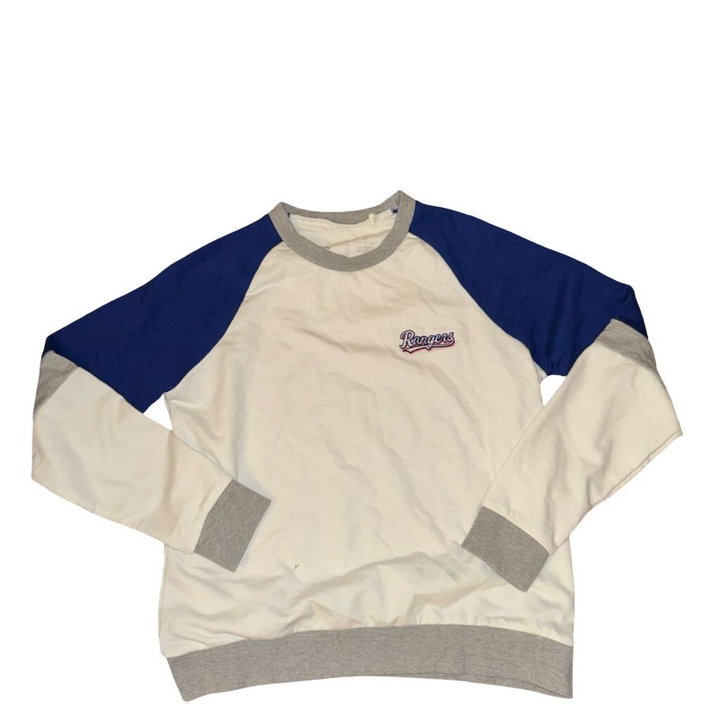Texas Rangers Crewneck Sweatshirt Blue White Women’s Large Pullover